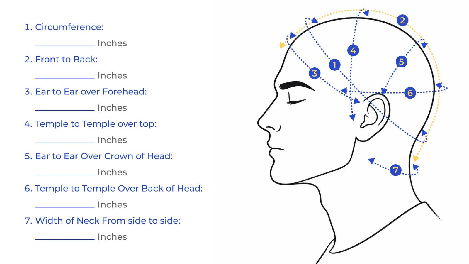 Full wig and full cap measurement guide