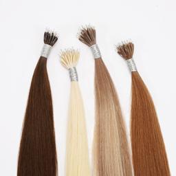 Nano ring hair extensions in four different shades