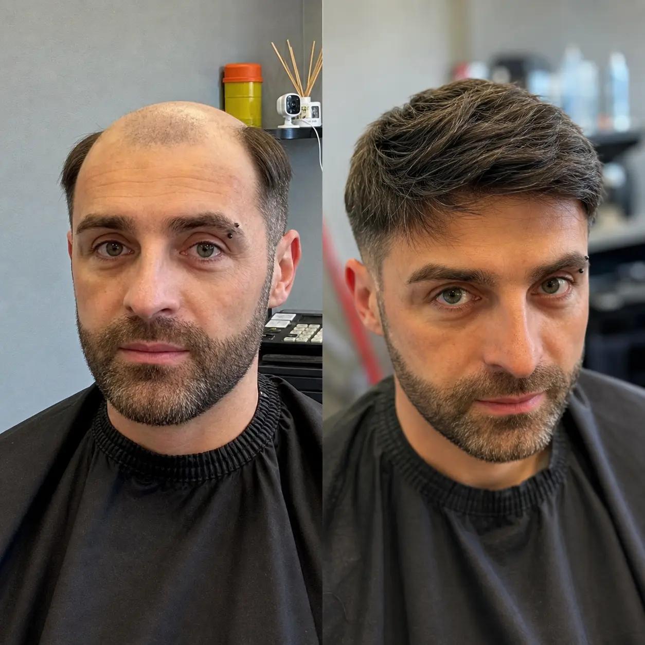 Hair System Before After Image
