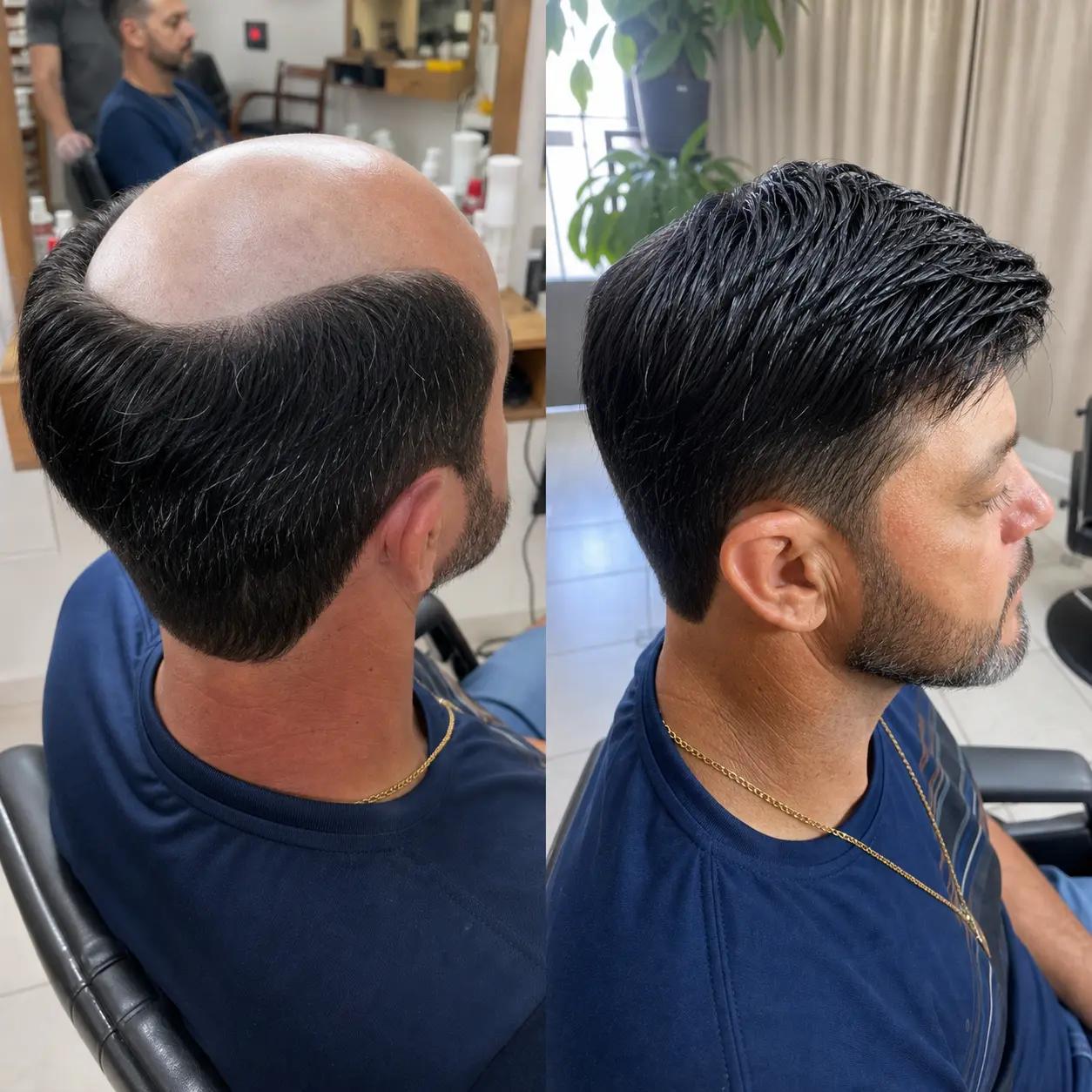 Hair System Before After Image