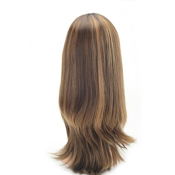 Long layer Long hair natural straight European hair Jewish wig (1)