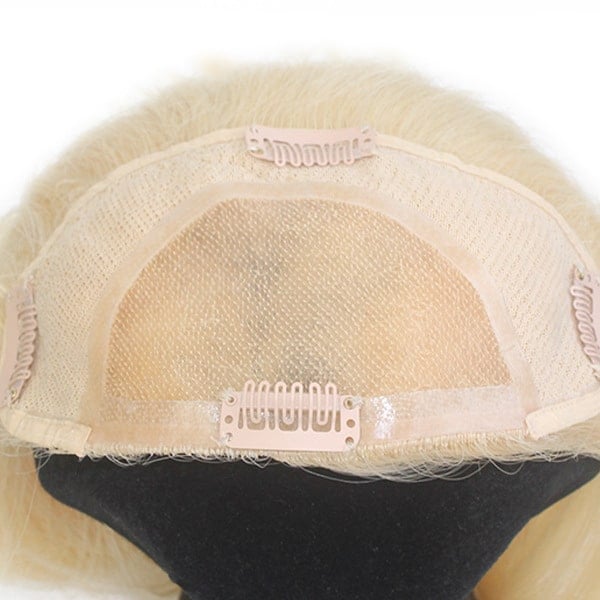NX058 Custom Blonde Human Topper With Remy Human Hair Wholesale