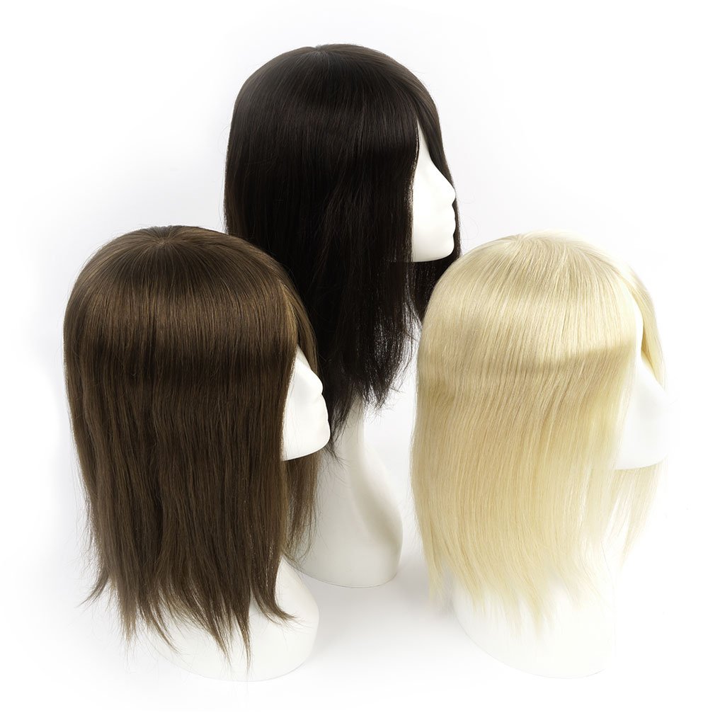 st-2 silk top human hair topper wholesale at new times hair - multiple mannequins (1)