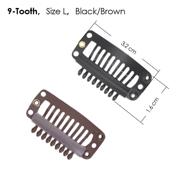 9-Tooth Wig Clips for Hair Replacement Systems