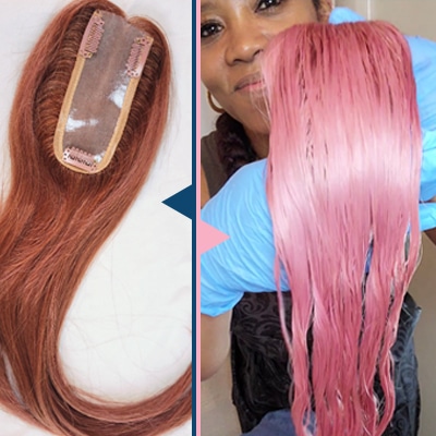 How to Dye an Orange Hair Topper Pink