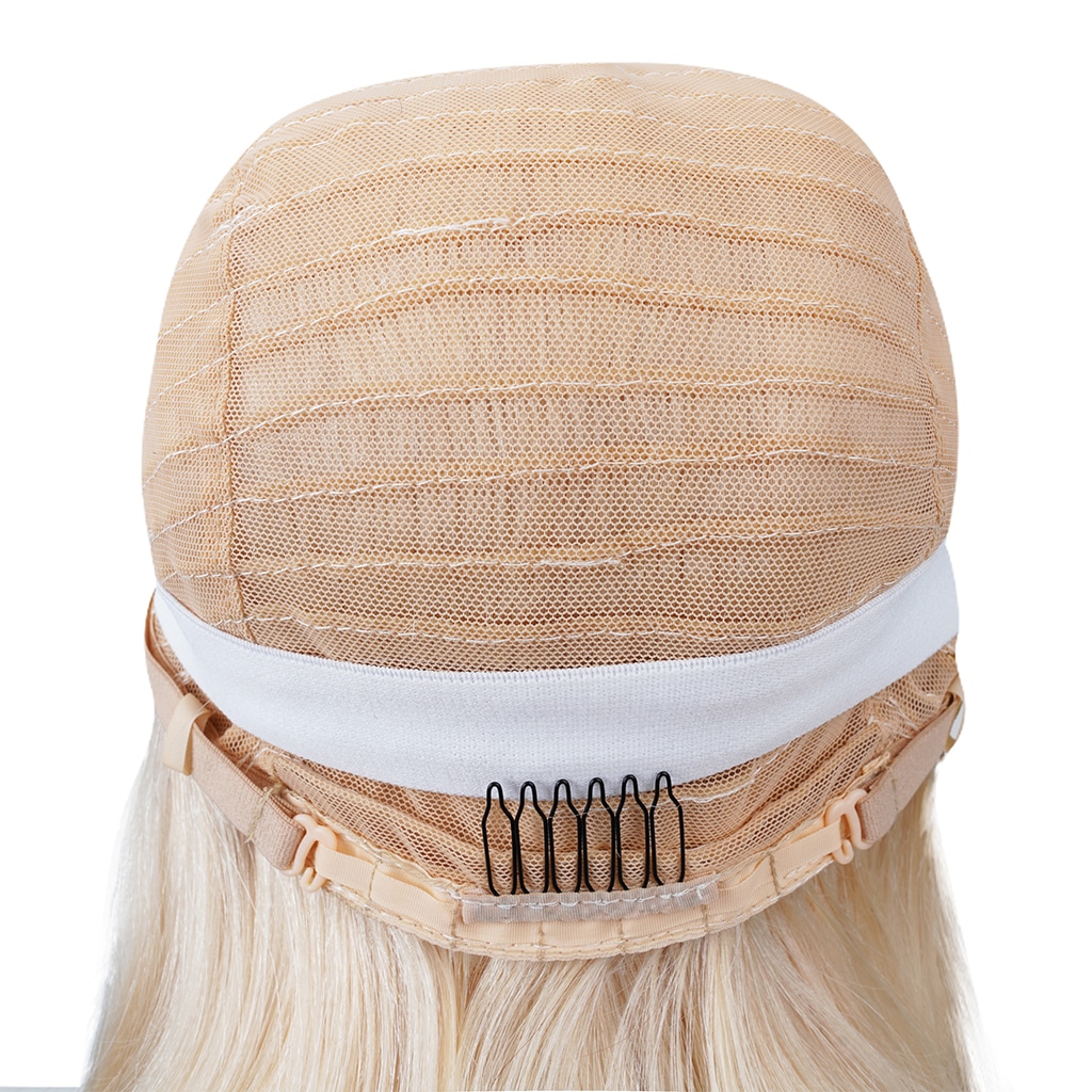 Bob-Style-Scalp-Top-Machine-Wig-with-Bangs-Blonde-613-Color-3