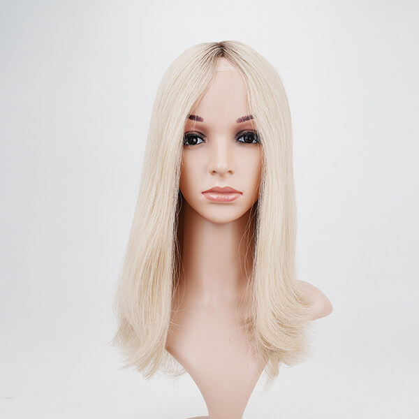 Light Blonde Human Hair Medical Wigs for Alopecia Wholesale