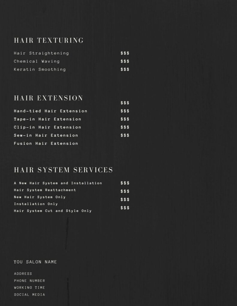 Popular Hair Salon Services to Add to Your Price List