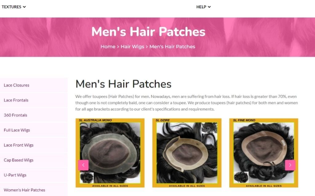 Pièces de cheveux pour hommes fabricants salonlabs