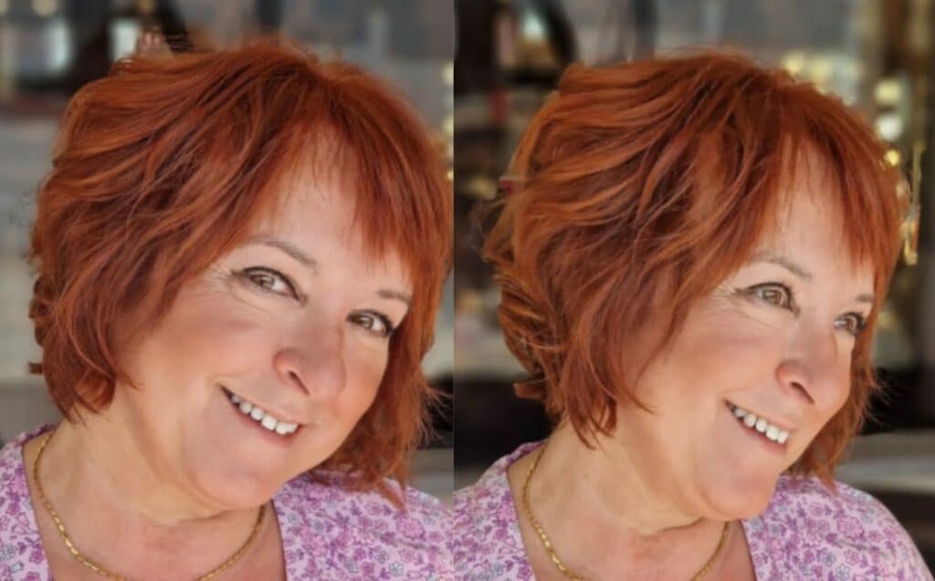 Barbe courte pour les femmes de plus de 50 ans aux cheveux fins et fins