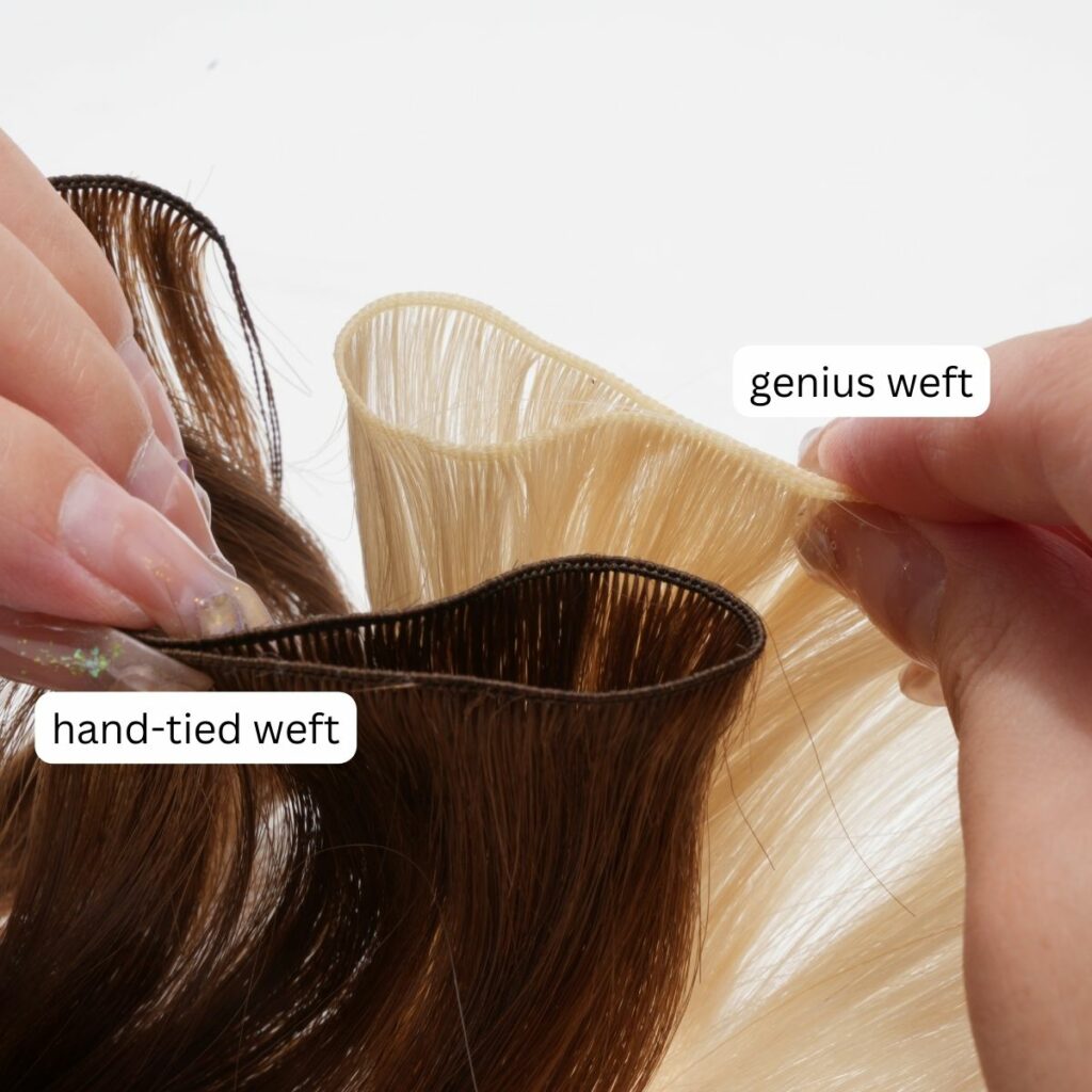 hand-tied-weft-vs.genius-weft-thickness
