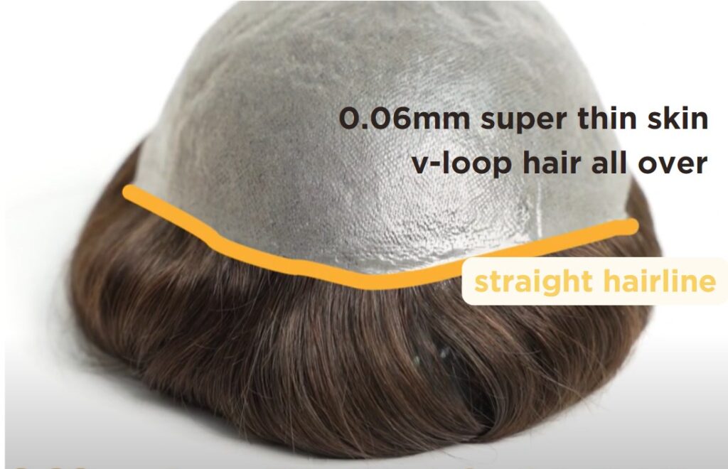 hs1v-thin-skin-hair-system with a straight hair system hairline
