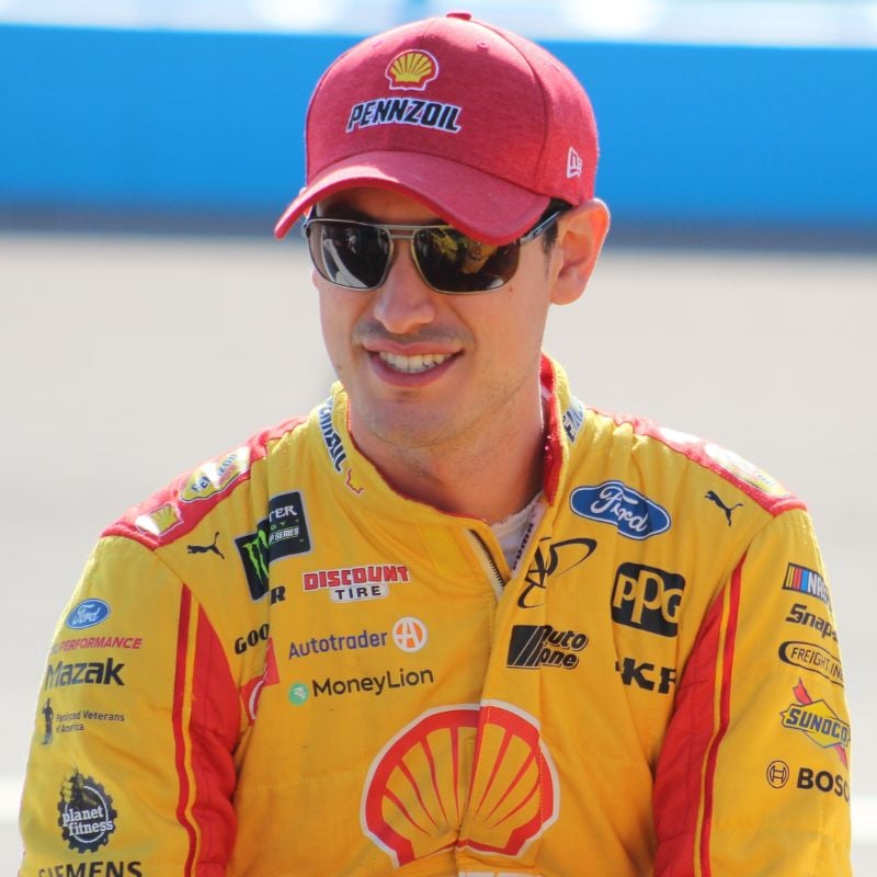 Joey Logano wear caps to hide his rececding hairline