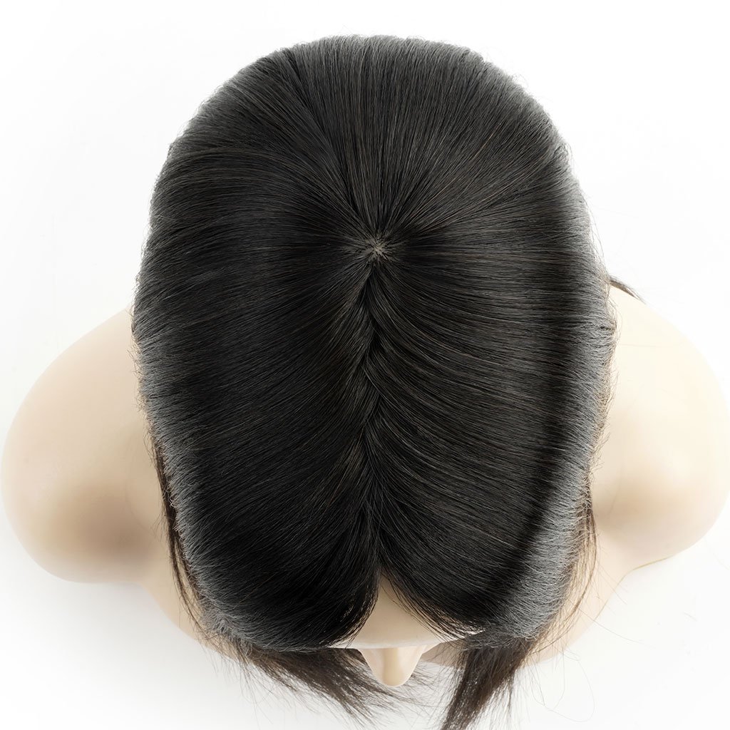 Teena Silk Top Fishnet Hair Topper realistic hair part(7)