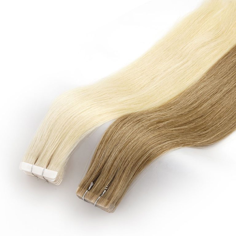 Elailite Tape In Hair Extensions Real Human Hair 10 Pcs 25g – Seamless Skin Weft Remy Natural Hair Extension Straight – #613 Bleach Blonde – 24 Inch (Pack Of 10 - View #8